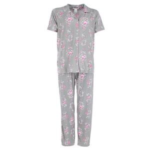 Gabriella Women's Floral Notched Collar Picot Pajama Set